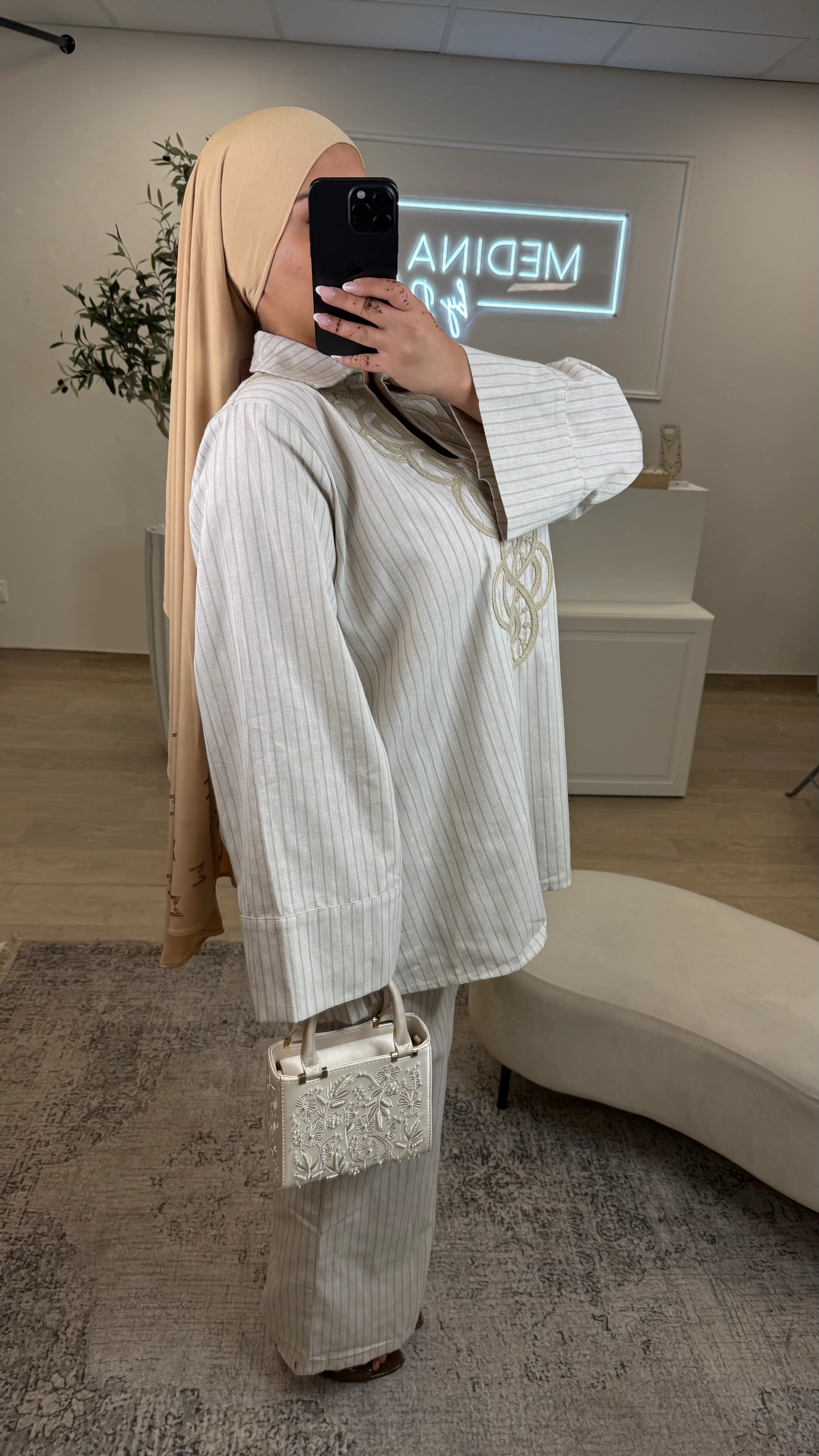 Ensemble Premium en lin [ beige ] - Image 3