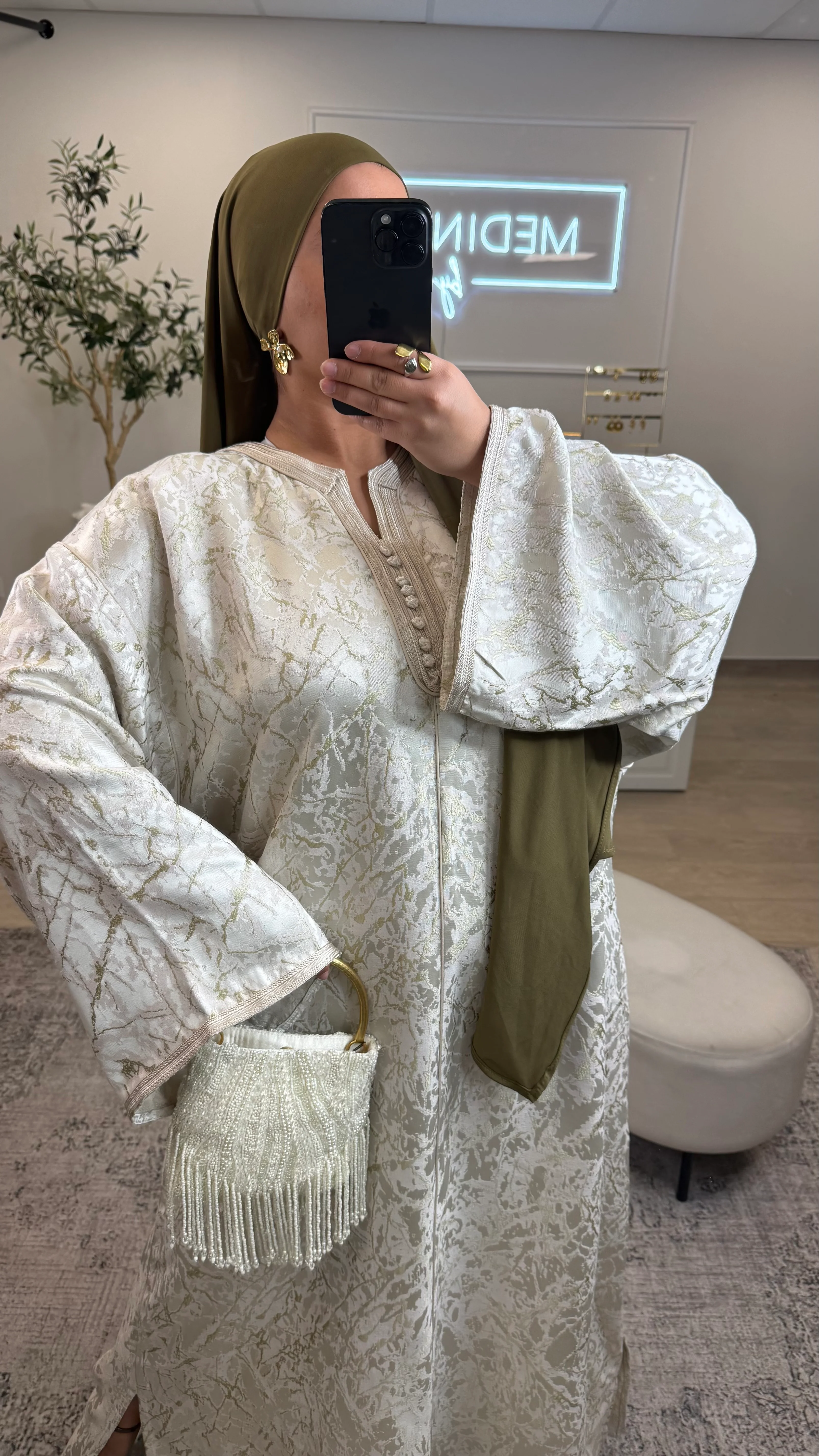 ROBE CAFTAN NAYILA PREMIUM [ écru ] - Image 2
